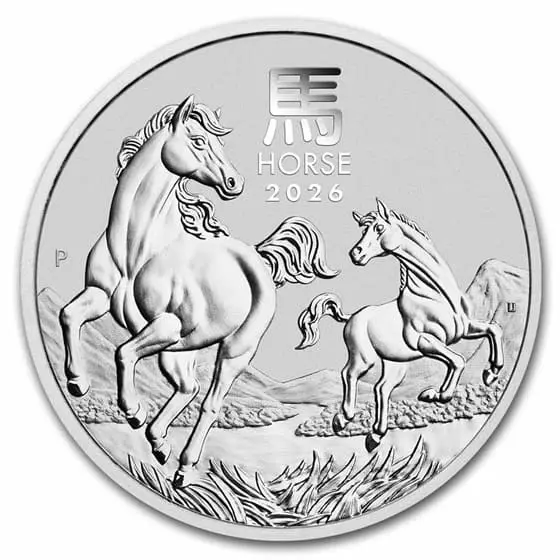 Stříbrná mince Austrálie 2026 Lunární kůň BU (Série III) 1 oz