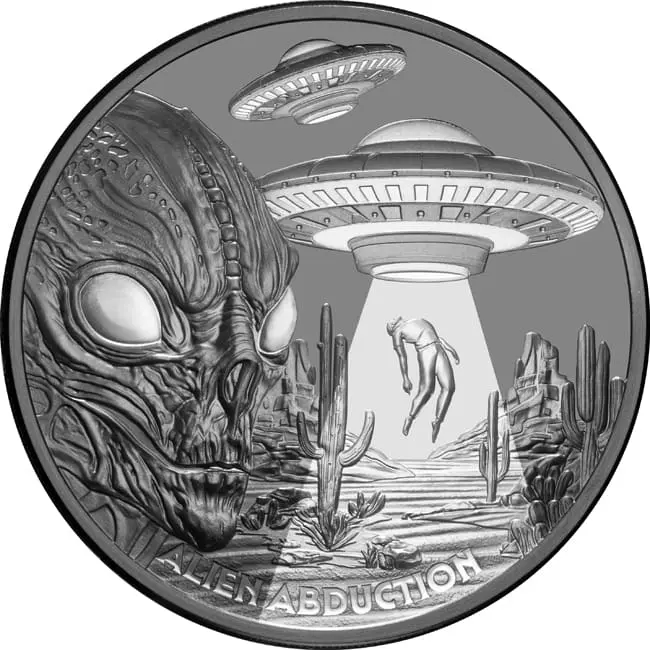 Stříbrná mince Únos mimozemšťany – Niue 2025