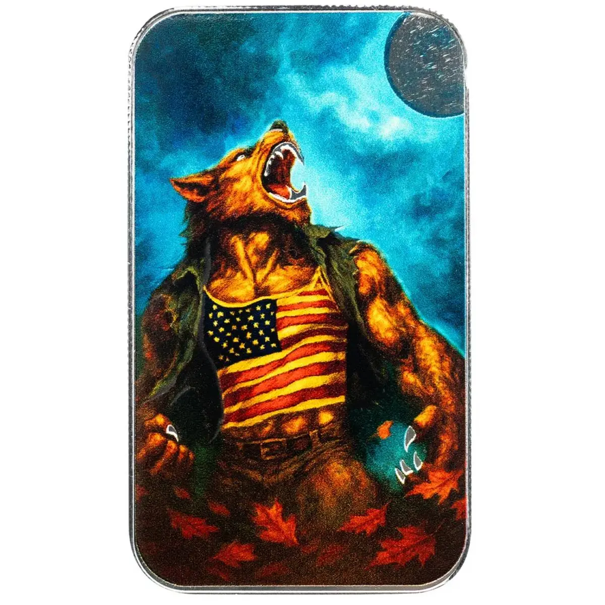 Stříbrný slitek Halloween Horor Americký vlkodlak 2025 – 1 oz, Scottsdale Mint