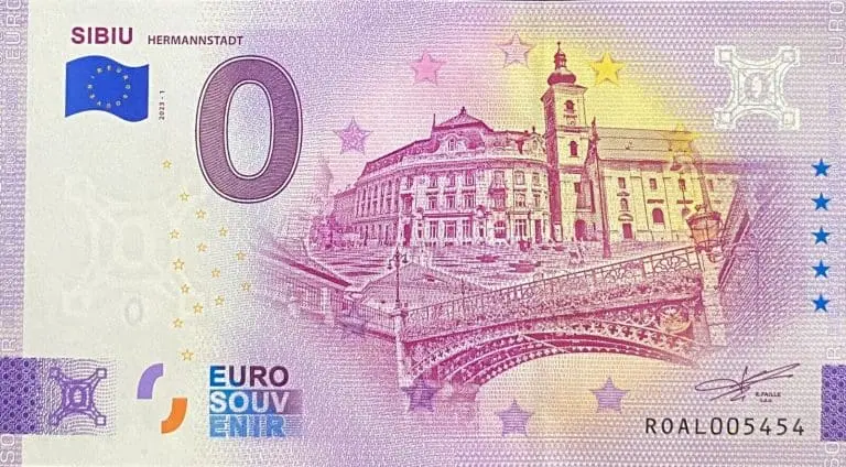 0 Euro suvenýr bankovka Sibiu 2023-1 Hermannstadt