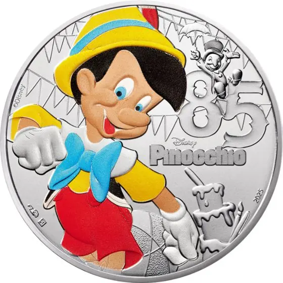 Stříbrná mince 10 € – Pinocchio 2025 – Francie