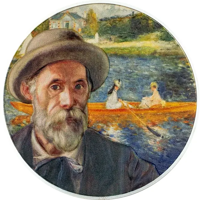 Stříbrná mince Auguste Renoir 2 oz  Mistři umění  Cookovy ostrovy 2024  62,2g Ag 999,9  Proof