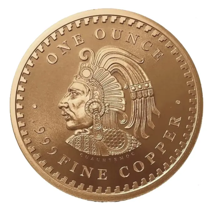 Mexiko – 1 oz Měděná mince AZTÉCKÝ KALENDÁŘ (Piedra del Sol – Sluneční kámen) Cu 999
