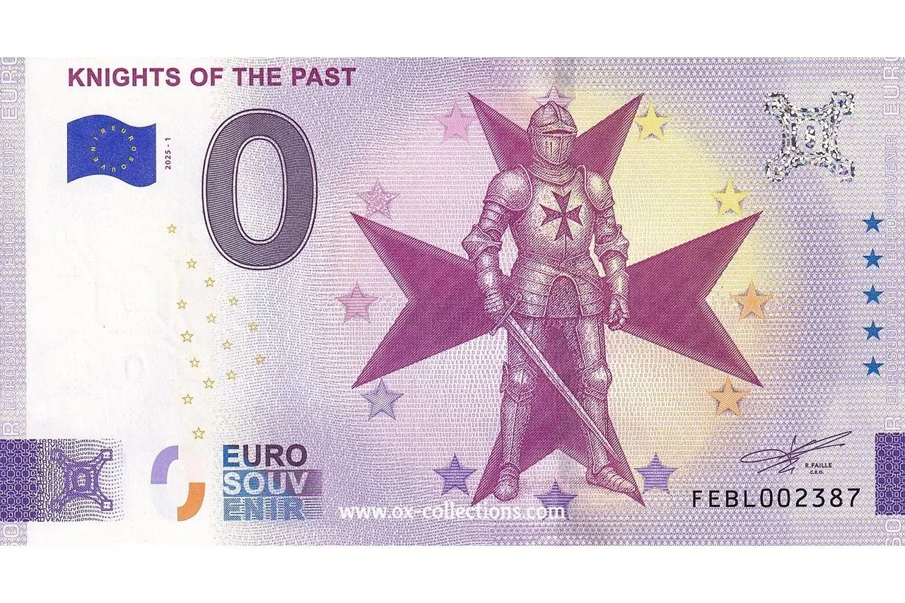Malta – 0 Euro suvenýrová bankovka 2025 RYTÍŘI MINULOSTI (Knights of the Past) MTBA 2025-1