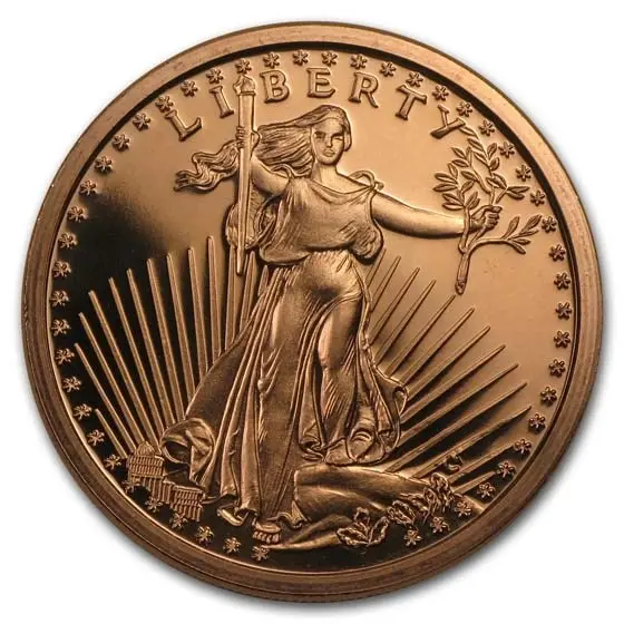 USA – Měděná mince 1 oz  SAINT-GAUDENS (Double Eagle Design) Cu 999