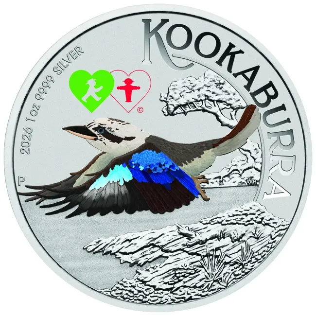 Austrálie – 1 AUD Stříbrná mince 2026 KOOKABURRA (Ledňáček) 1 oz Ag 999.9 Perth Mint