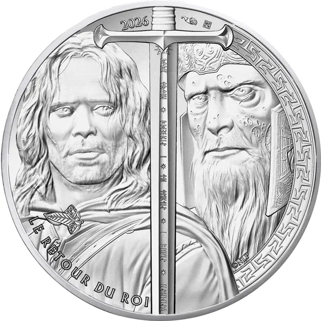Francie – 10 EUR Stříbrná mince 2026  ARAGORN (Pán prstenů) 13g Ag 333  BU v blistru