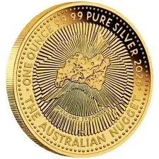 Austrálie – 1 AUD Pozlacená stříbrná mince 2026 AUSTRALSKÝ NUGGET (Australian Nugget) 1 oz Ag 999.9 PROOF