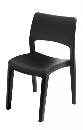 Zahradní židle KK LUX — plast, černá, nosnost 120 kg Bibl