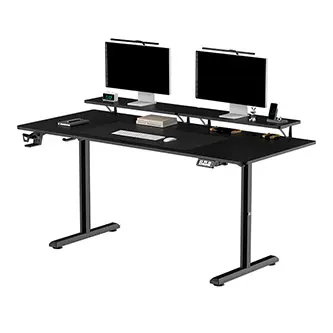 Elektricky výškově nastavitelný pracovní stůl HIGHLANDER XXL BLACK, 160x70 cm