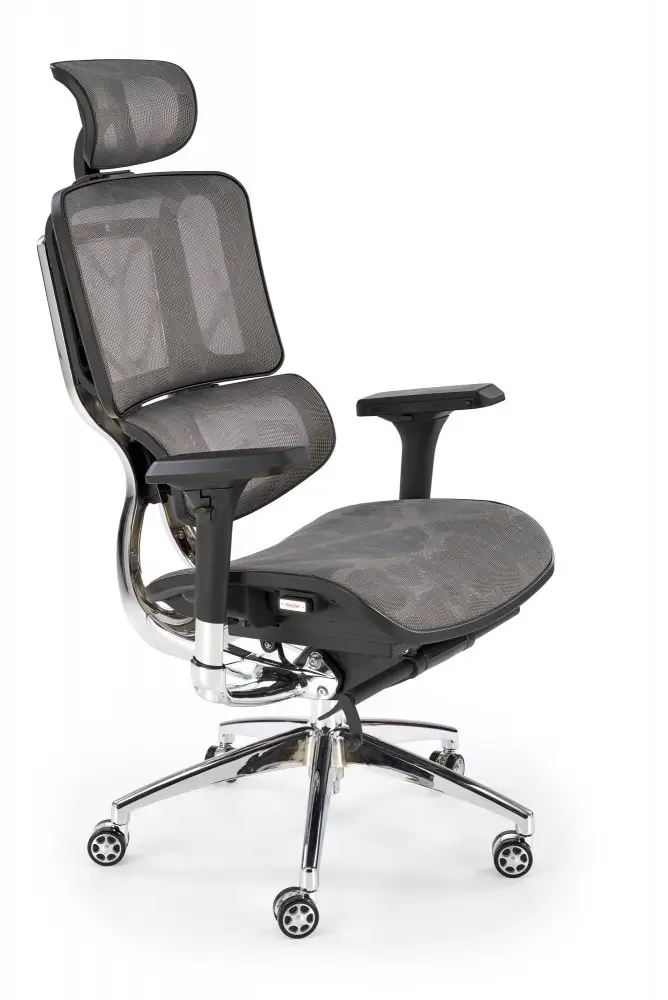 Kancelářská ergonomická židle ETHAN — síťovina, černá / šedá Halmar