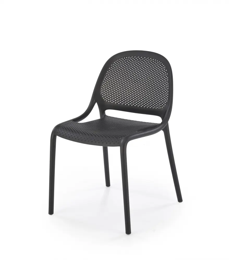 Jídelní židle BERN — plast, černá Halmar