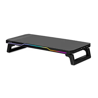 Podstavec pod monitor DZ-02  — s RGB podsvícením a USB hubem, černý