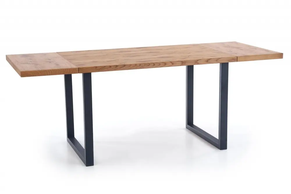 Jídelní rozkládací stůl HORUS – 126x80x76 (+80), dub, černý Halmar