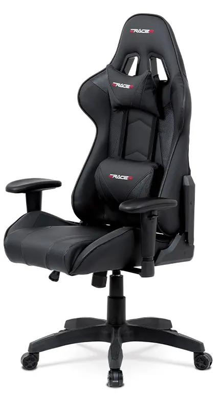 Autronic Kancelářská židle KA-F03 BK - černá koženka / černá látka