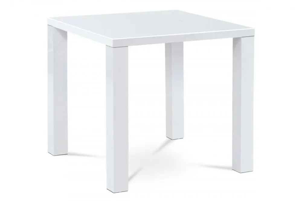 Jídelní stůl VILM – 80x80x76 cm, vysoký lesk bílý Autronic