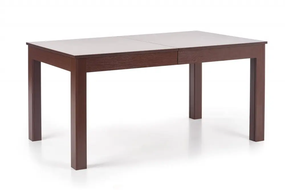 Jídelní rozkládací stůl SEWERYN – 160x90x76 (+140) dřevo, tmavý ořech Halmar