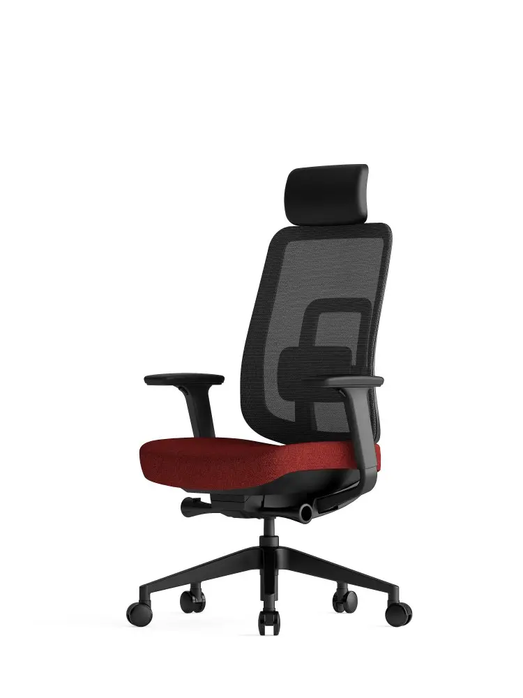Kancelářská ergonomická židle K42 SP – síť/ čalouněná, červená