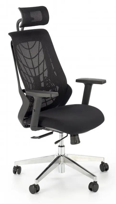 Kancelářská ergonomická židle GERONIMO — síť, černá Halmar