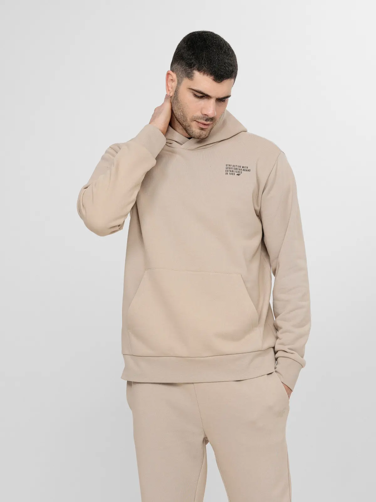 4F H4L22-BLM022 BEIGE Pánská mikina US