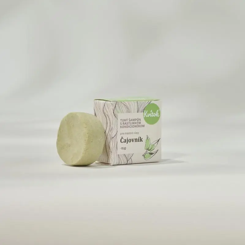 Kvítok Tuhý Šampon s Kondicionérem - Čajovník (pro MASTNÉ vlasy), 25g