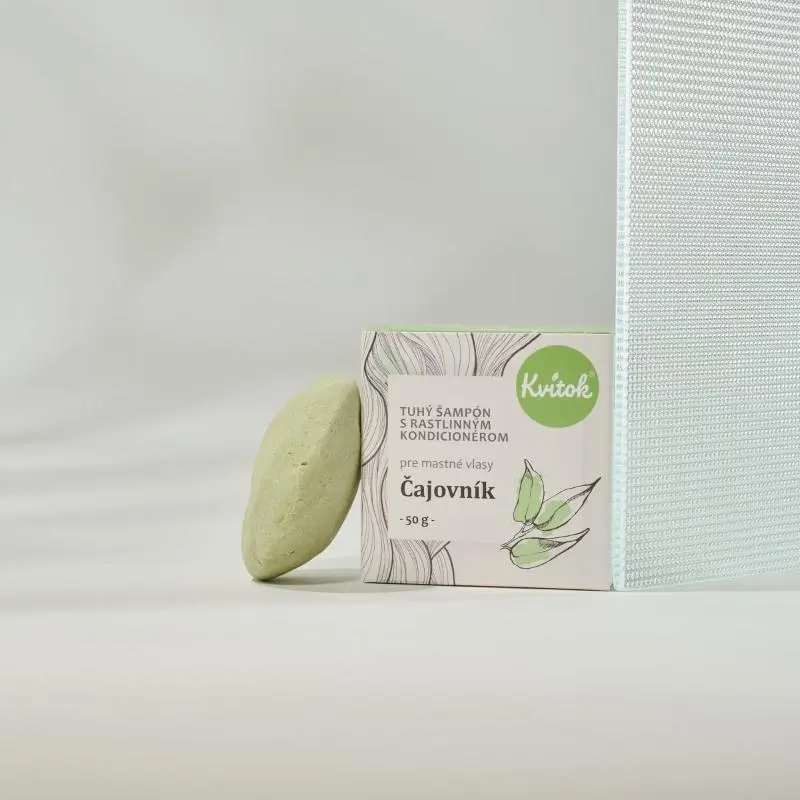 Kvítok Tuhý Šampon s Kondicionérem - Čajovník XXL (pro MASTNÉ vlasy), 50g