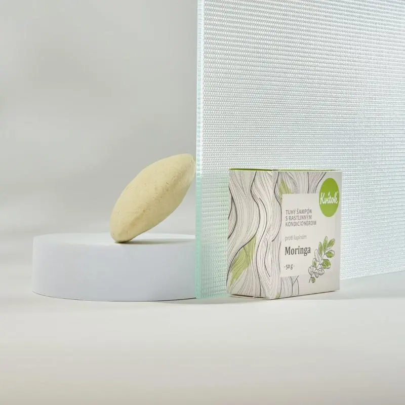 Kvítok Tuhý šampon s Kondicionérem - Moringa XXL (proti LUPŮM), 50g