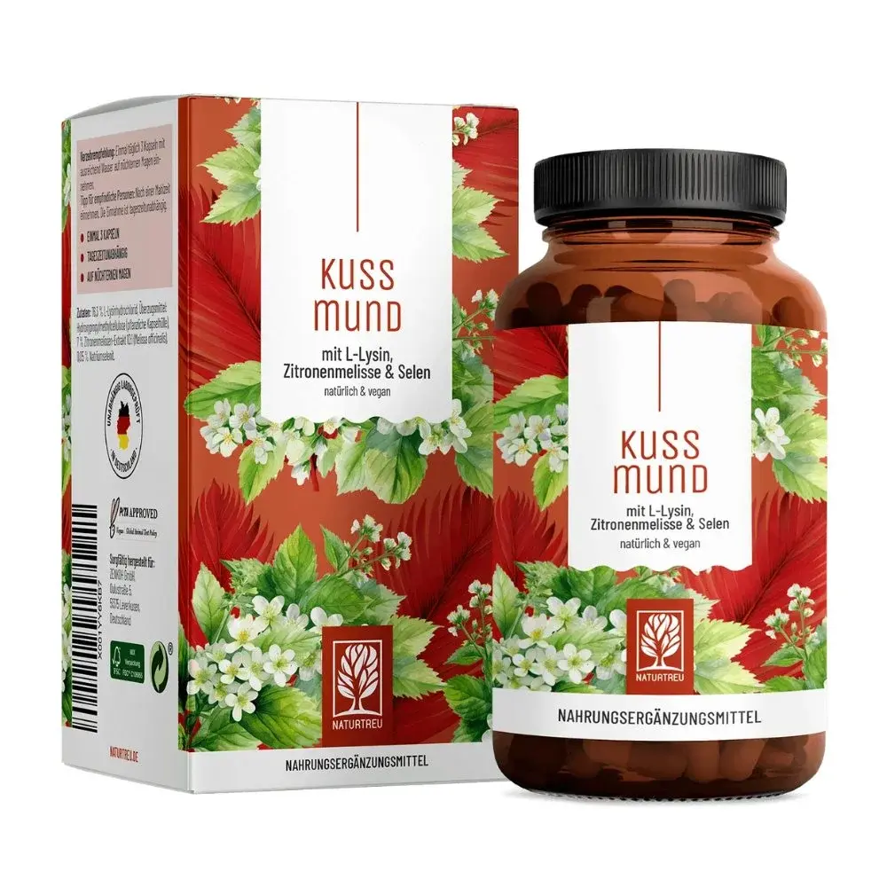 Naturtreu Hezké rty – Komplex L-lysinu, selenu a meduňky, 90 kapslí