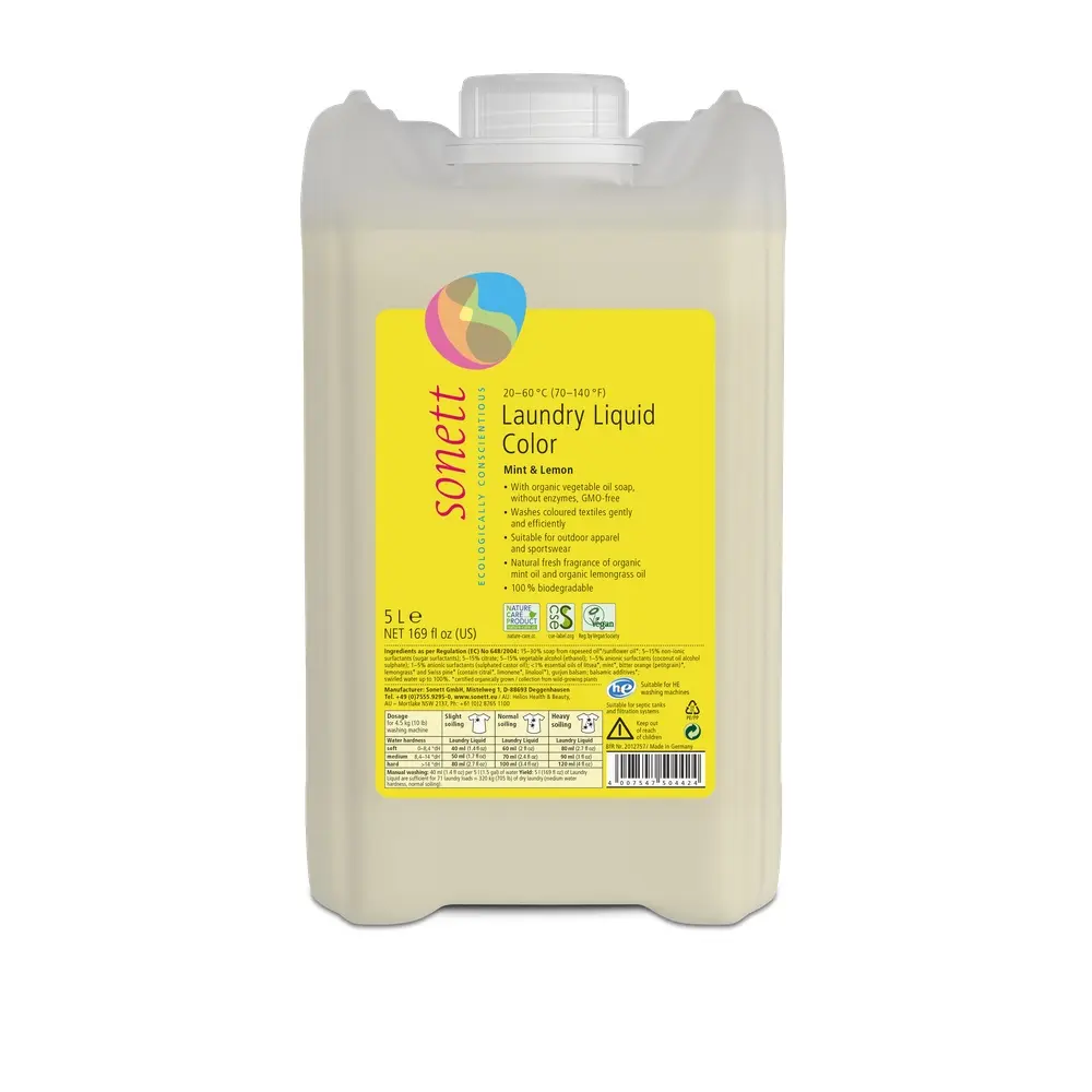 Sonett Color BIO tekutý prostředek na praní - Máta a Citron, 5 l
