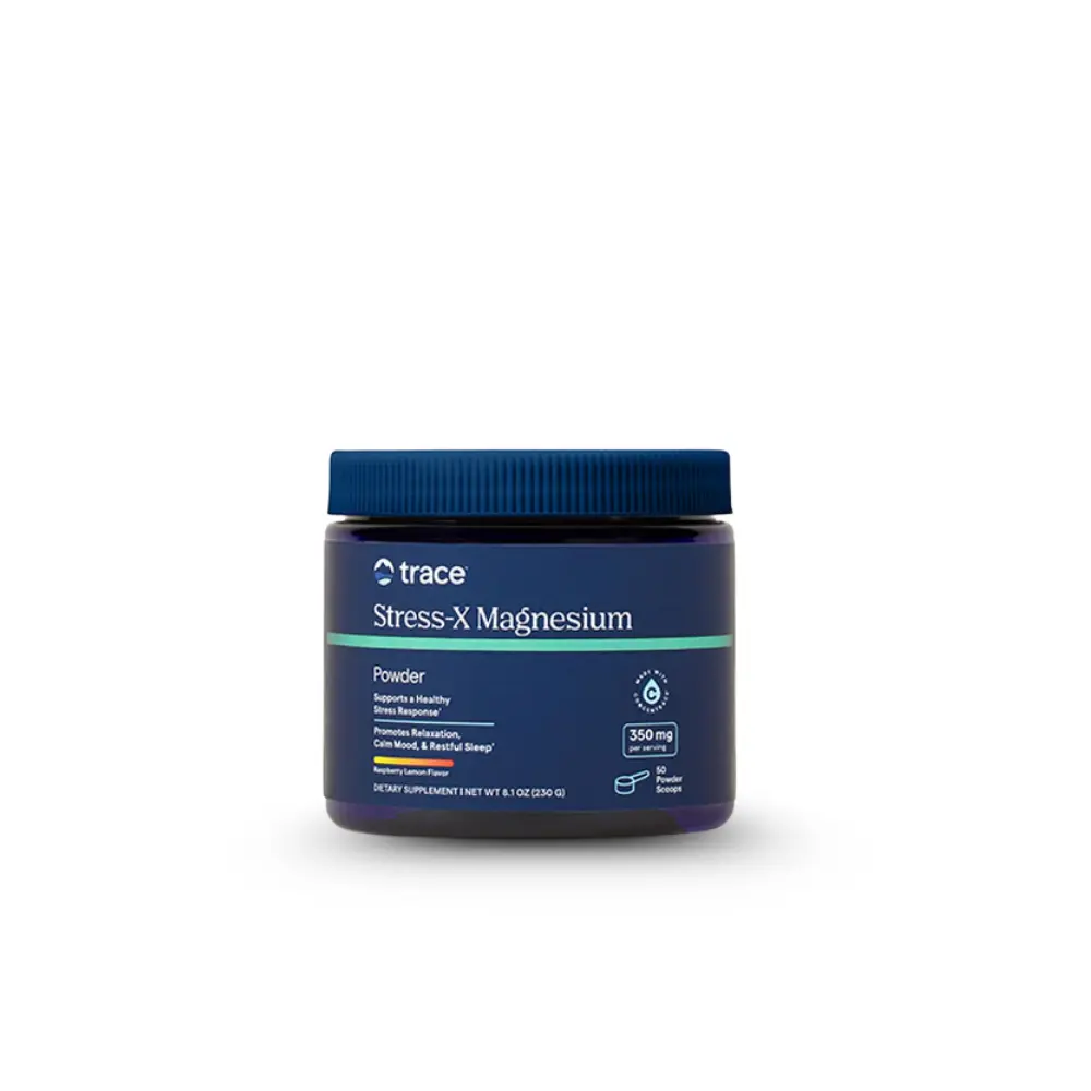 Trace Minerals Hořčíkový komplex v prášku + Stopové minerály ConcenTrace® (malina-citron), 224 g