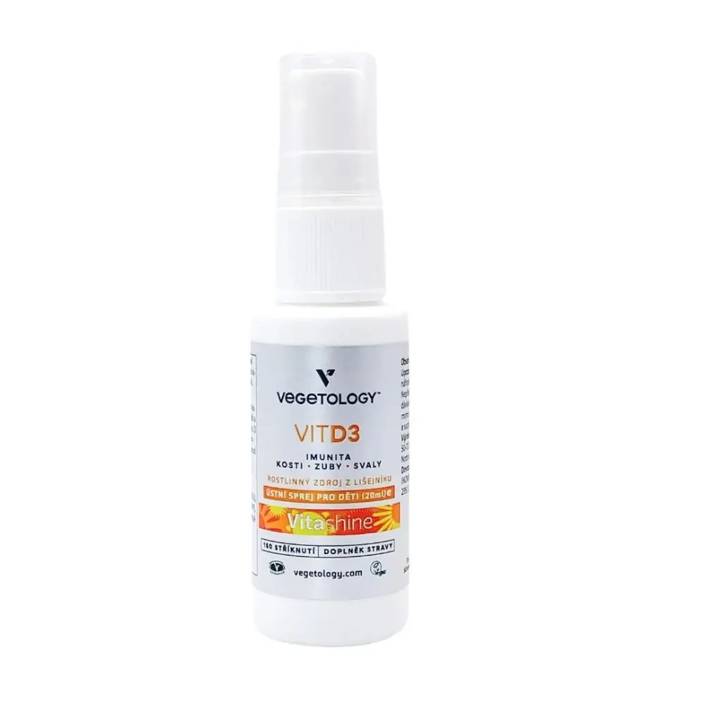 Vegetology Vit D3 Vitashine ve spreji, 1000IU, 20 ml