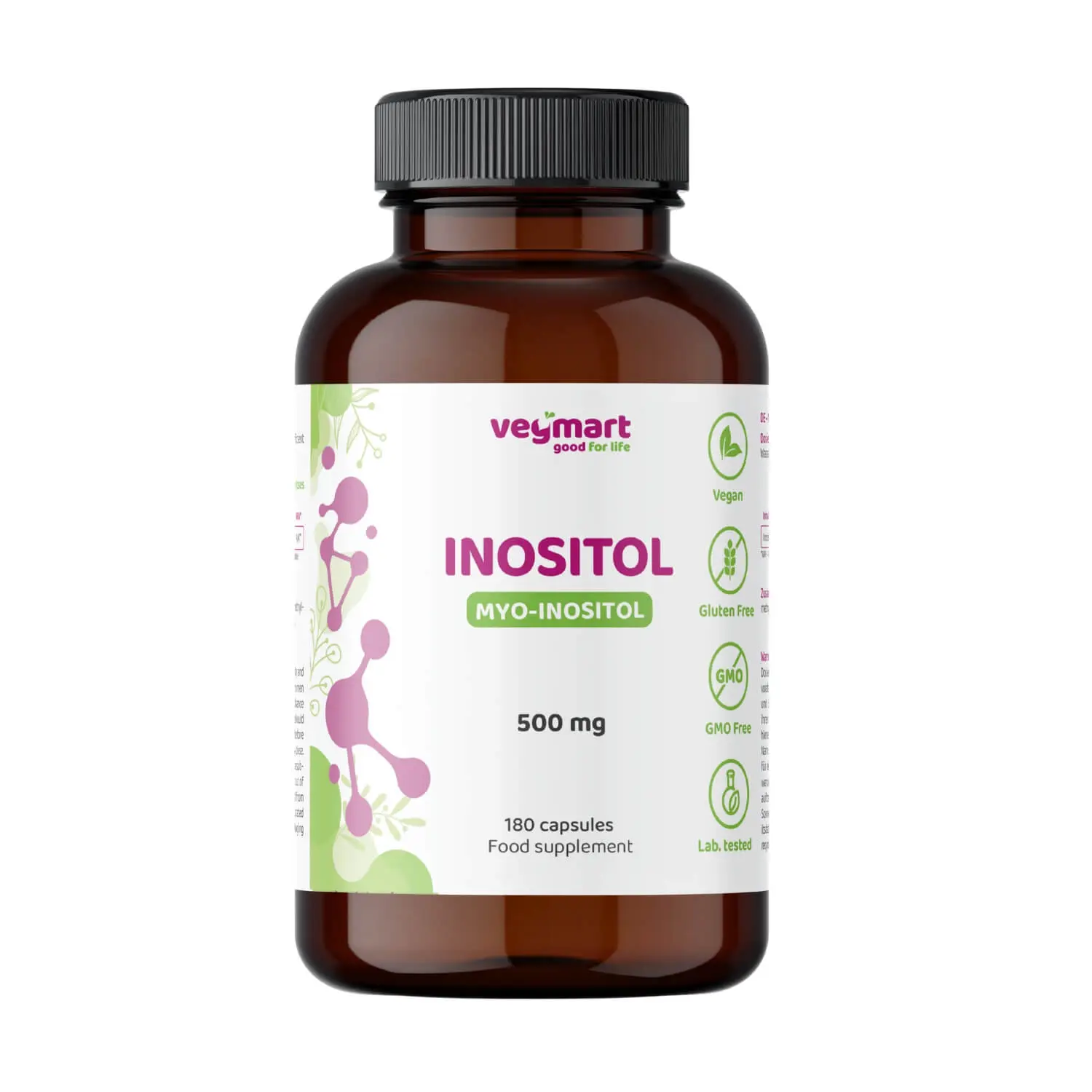 Vegmart Myo-inozitol 500 mg, 180 kapslí