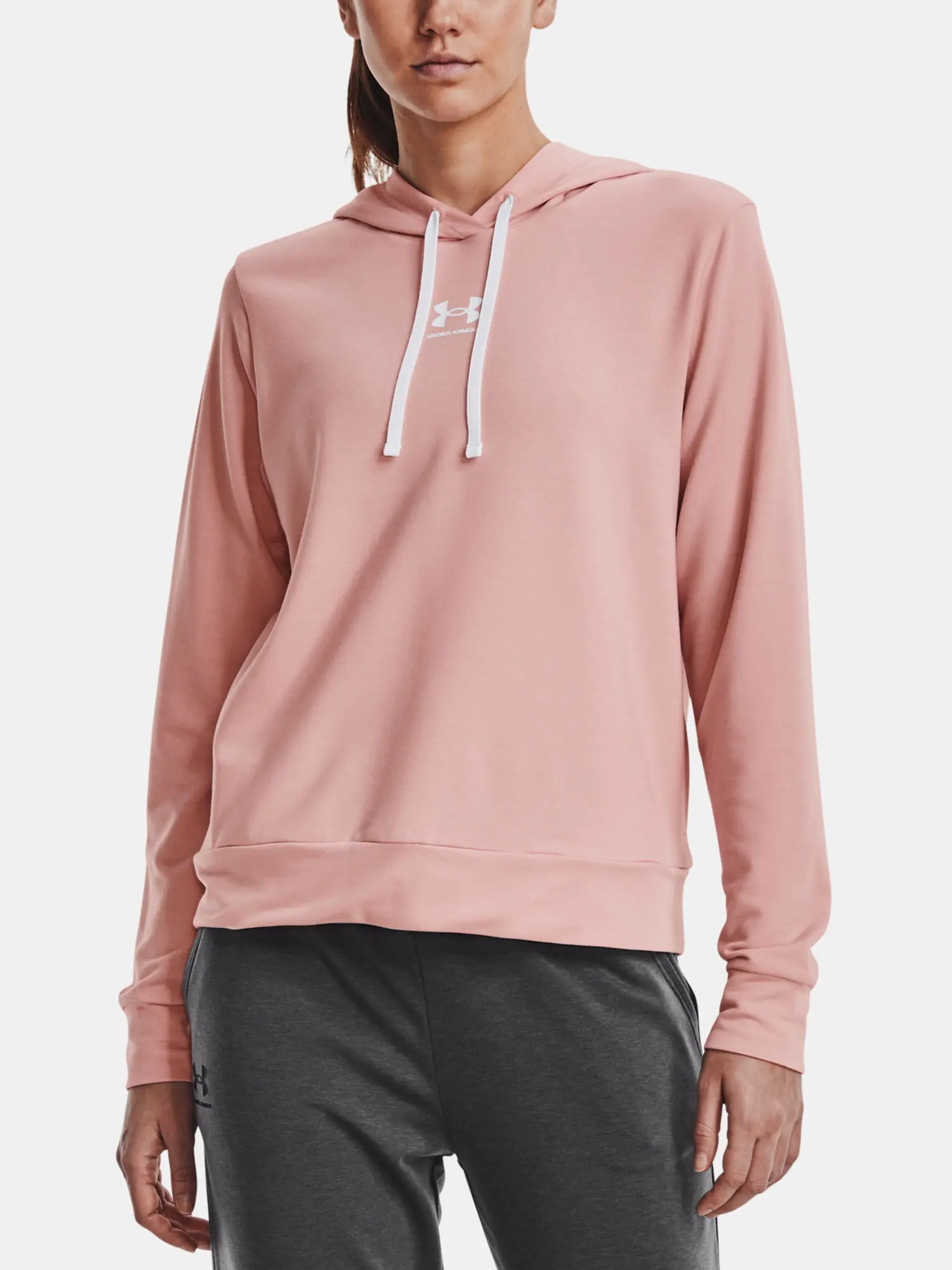 Under Armour Rival Terry Hoodie W 1369855-676 pink