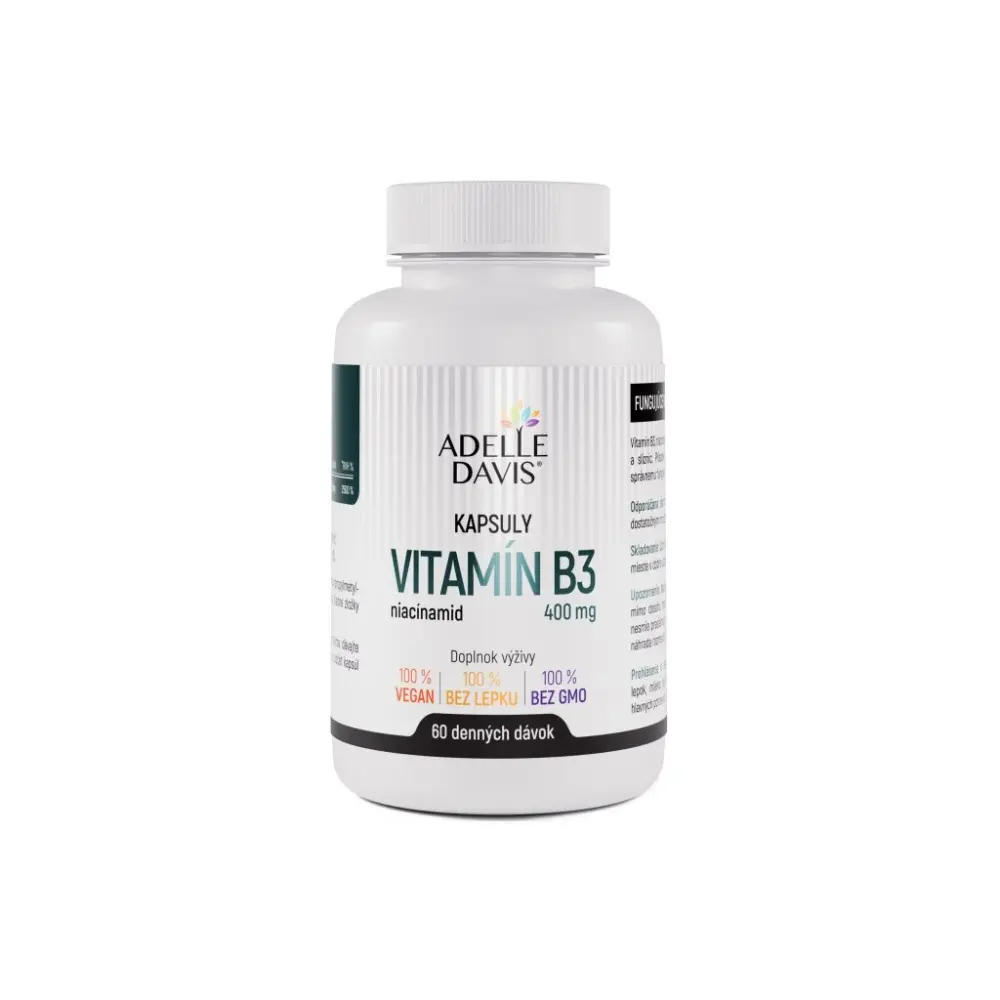 Adelle Davis Vitamin B3 - niacinamid, 400 mg, 60 kapslí