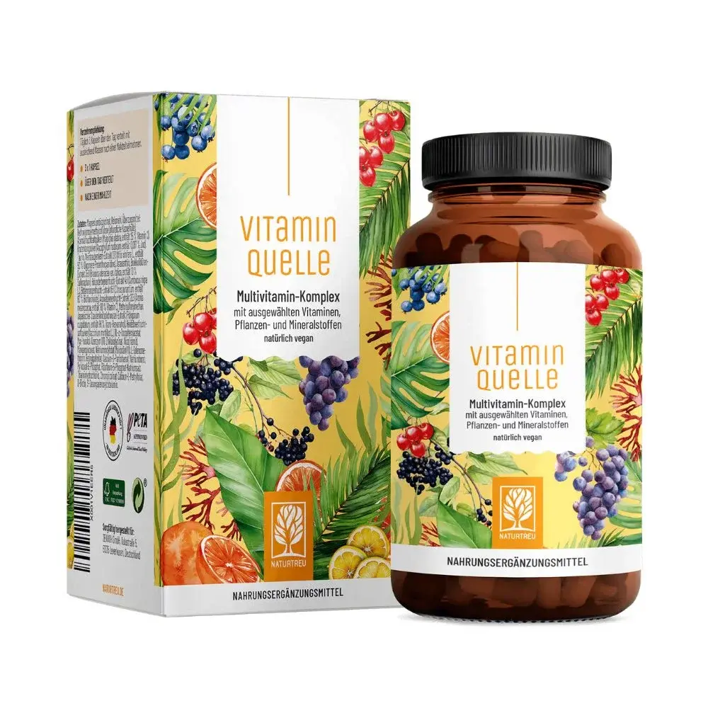Naturtreu Vitamínový Zdroj – Komplex multivitamínů, minerálů a rostlinných extraktů, 90 kapslí