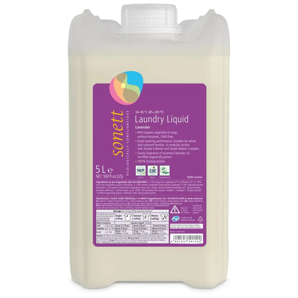 Sonett Přírodní BIO tekutý prací prostředek - Levandule, 5 l
