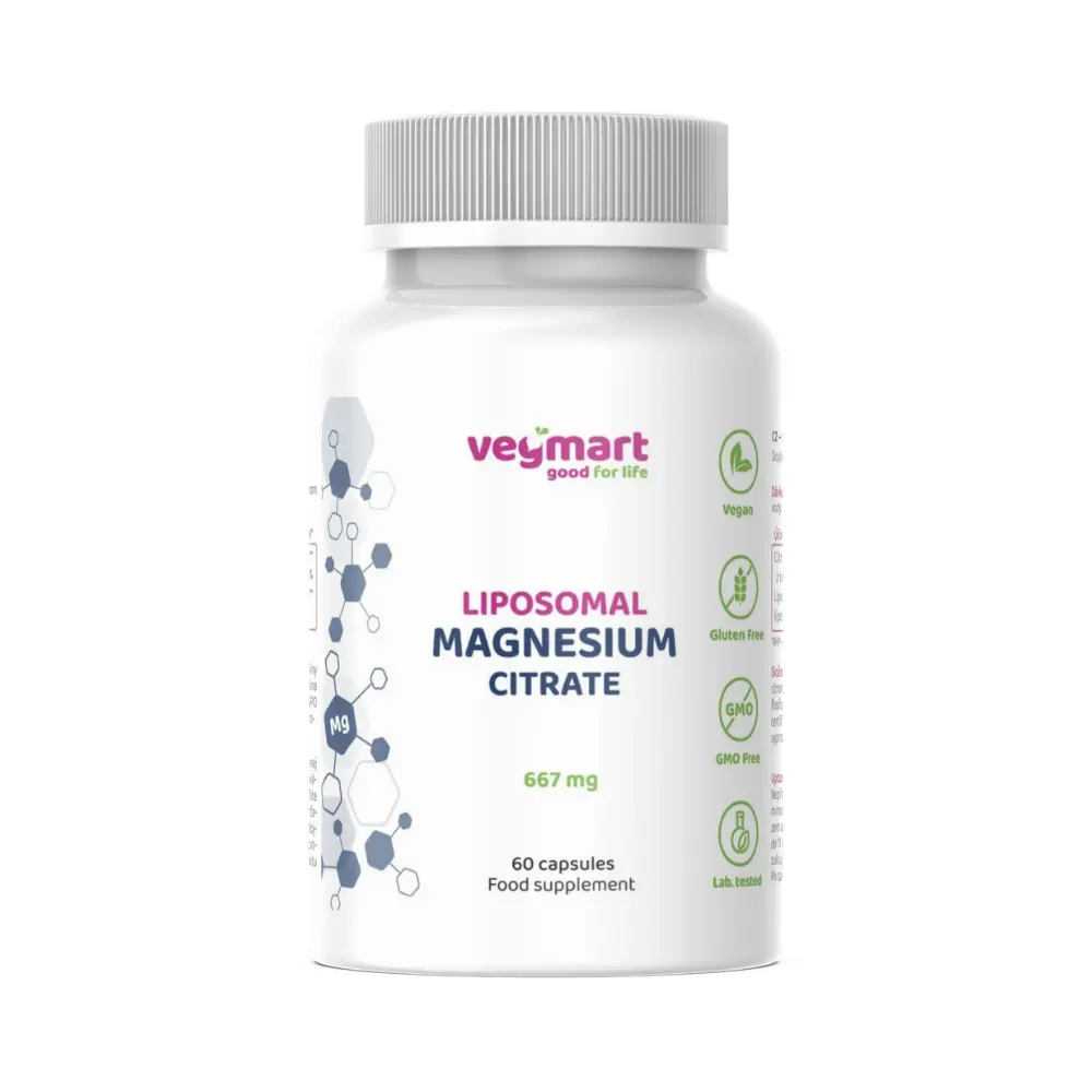 Vegmart Lipozomální hořčík (Citrát hořečnatý) 667 mg, 60 kapslí