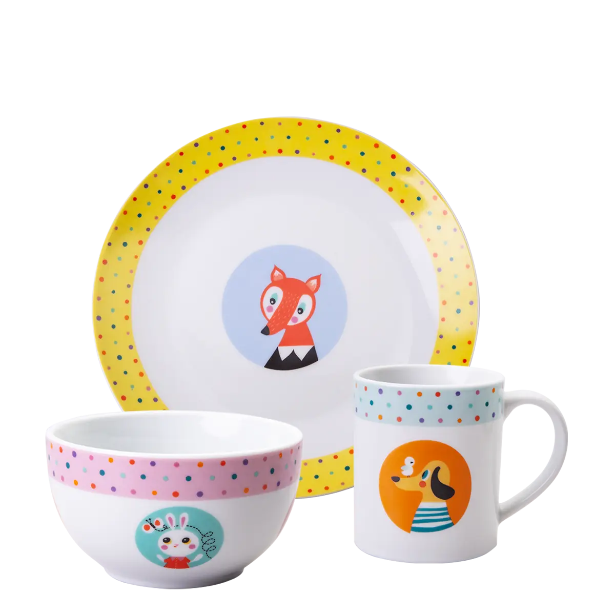 Dětský porcelánový set 3 ks - KIDS WorldAnimals - 450513