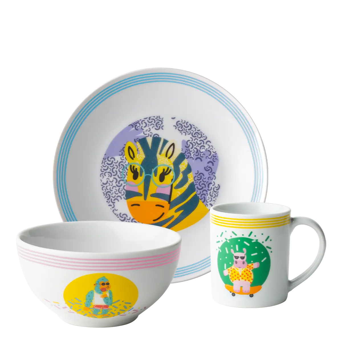 Dětská porcelánová sada 3-dílná — Jungle Patrol - 450514