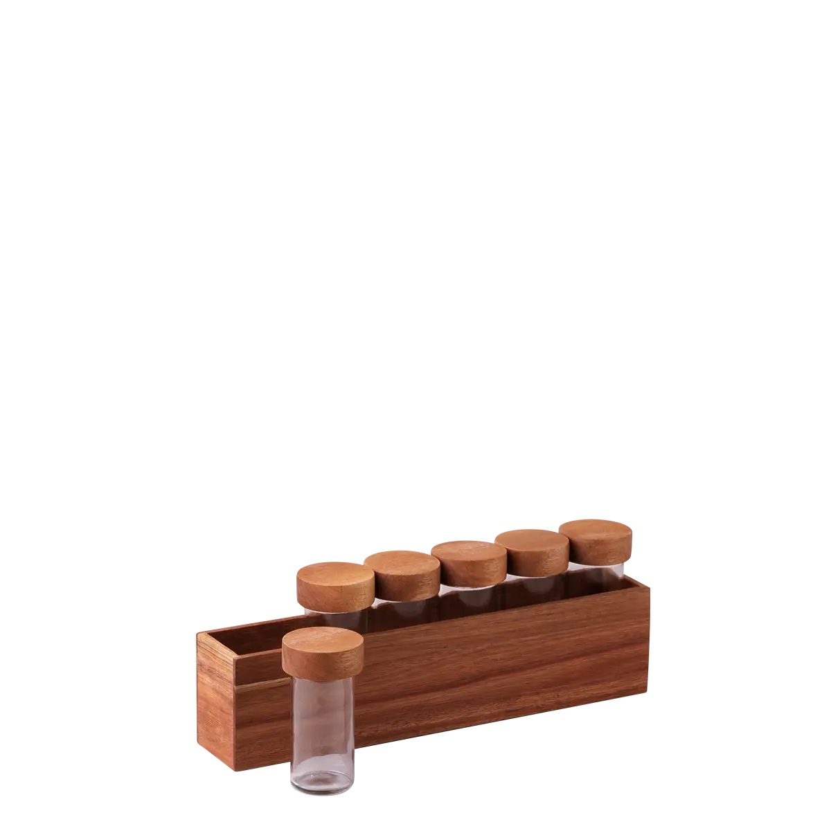 Kořenky ve stojanu set 7 ks Akát 32,9 x 6 x 11,6 cm – FLOW Wooden - 593716