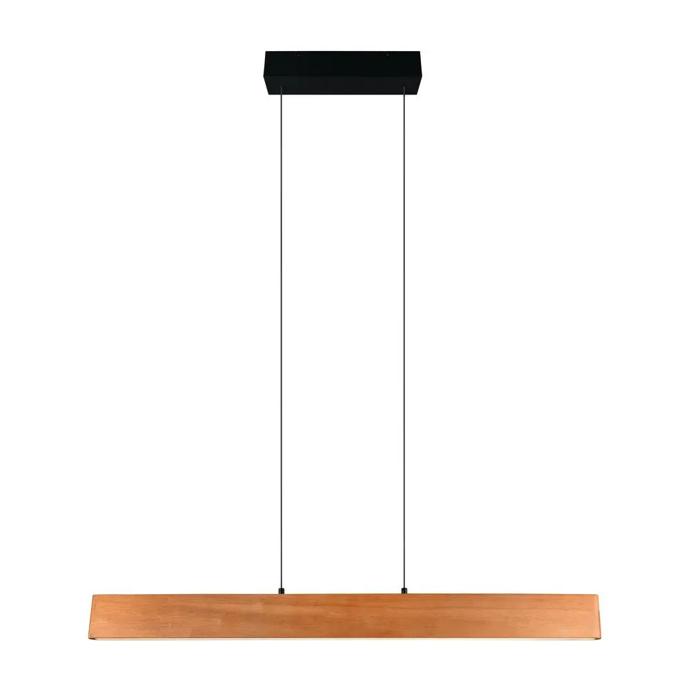 LED závěsné svítidlo v přírodní barvě s dřevěným stínidlem Edgewood – Trio