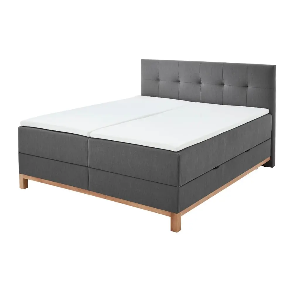 Tmavě šedá boxspring postel s úložným prostorem 180x200 cm Catania - Meise Möbel