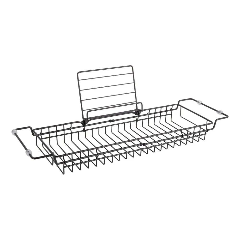 Černý kovový nastavitelný držák na vanu PT LIVING Tub, 61 - 86 cm