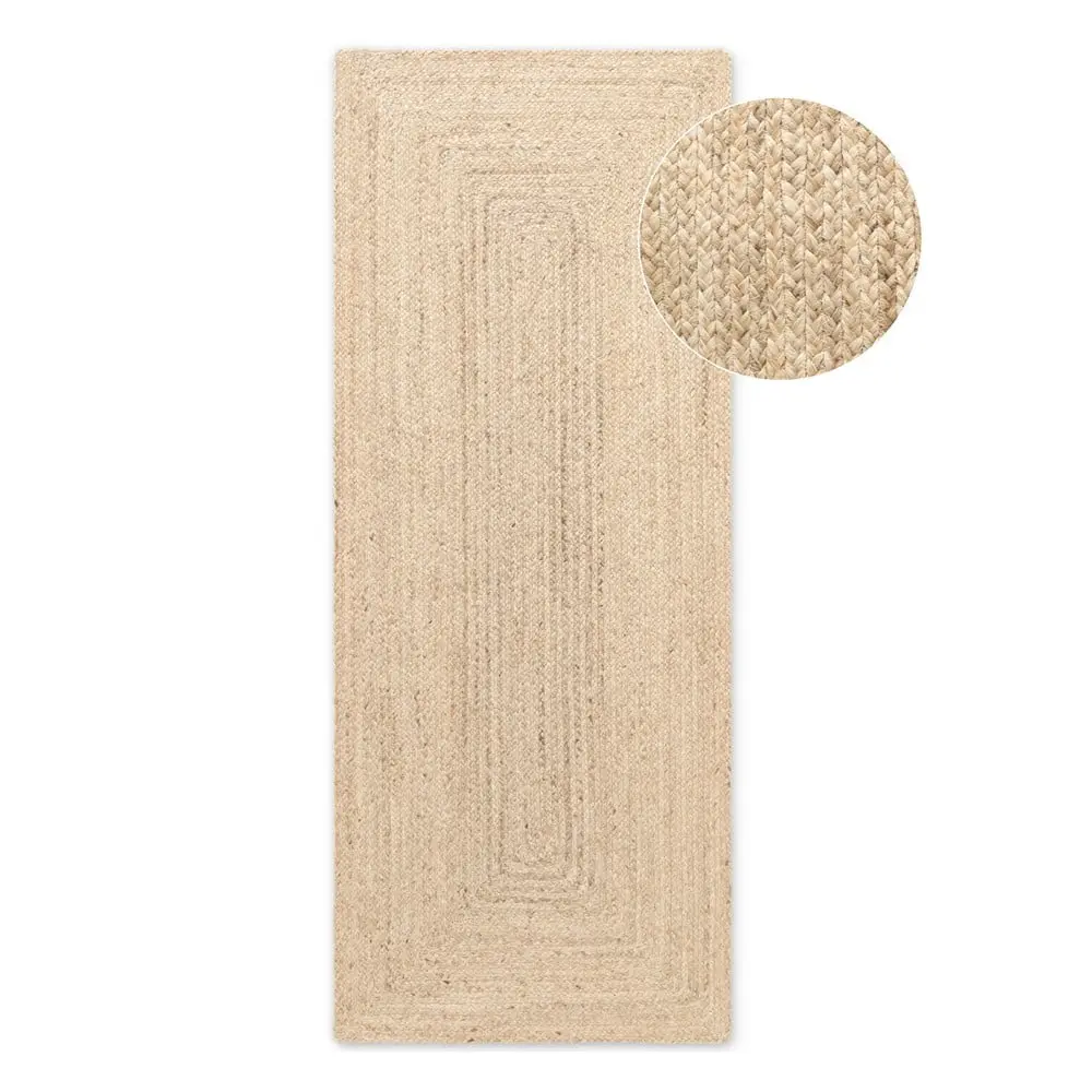 Oboustranný/ručně tkaný jutový běhoun ve světle přírodní barvě 80x200 cm Juno – Hanse Home