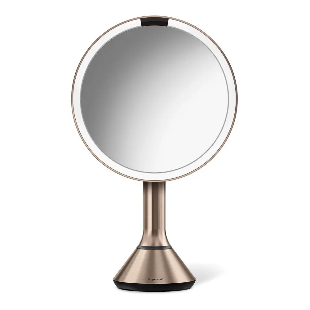 Simplehuman Dobíjecí zrcátko s dotykovým ovládáním intenzity osvětlení Dual Light 20 cm Rose Gold nerez ocel
