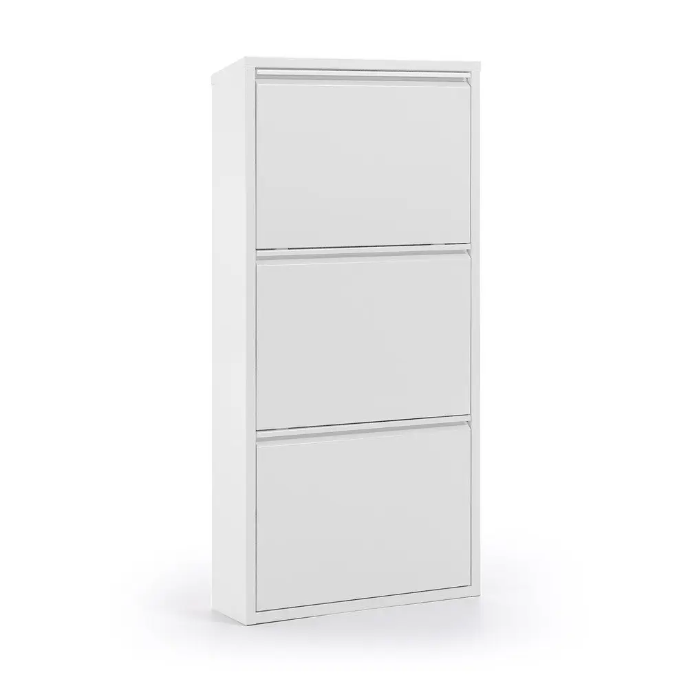 Bílý kovový výklopný botník 50x103x15 cm Ode – Kave Home