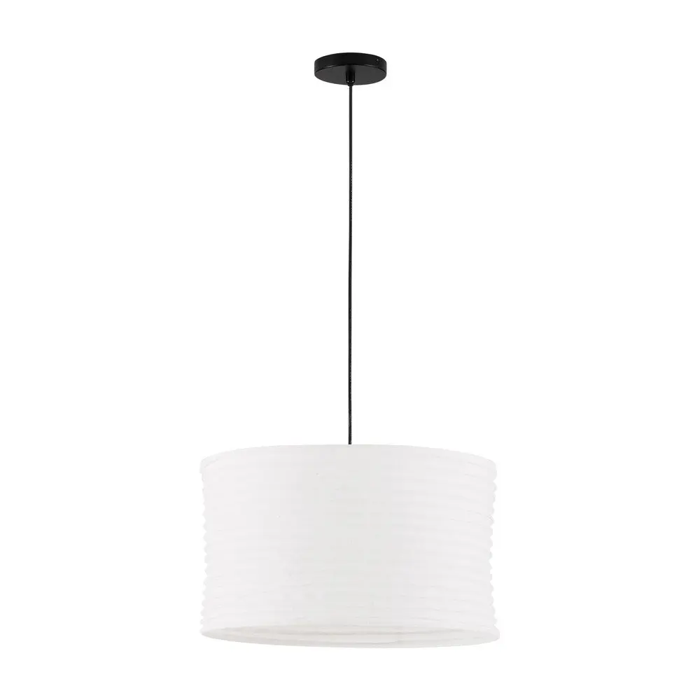 Bílé lněné závěsné svítidlo ø 50 cm Linnet – Nova Luce