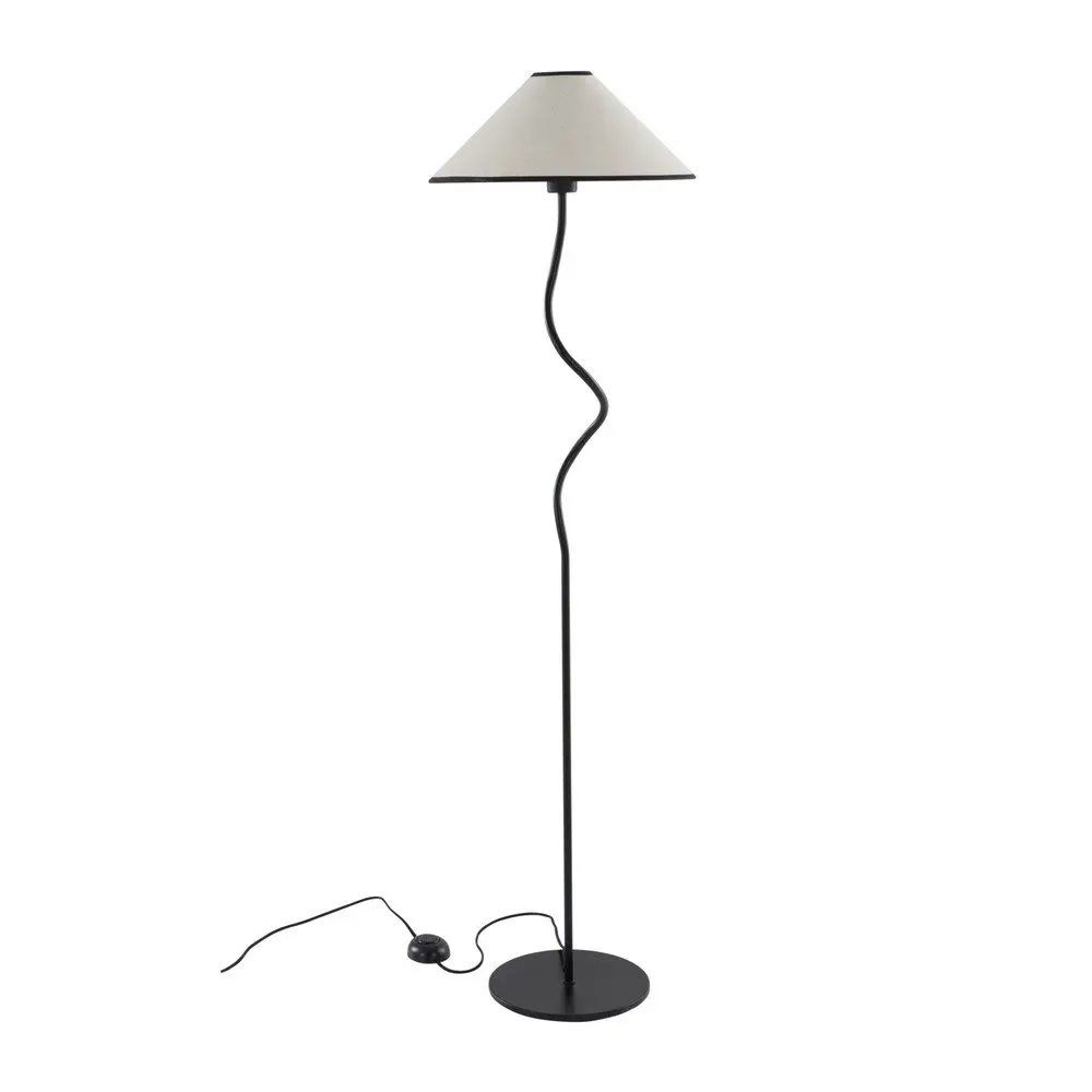 Bílá/černá látková stmívatelná stojací lampa (výška 148 cm) Juliet – Jotex