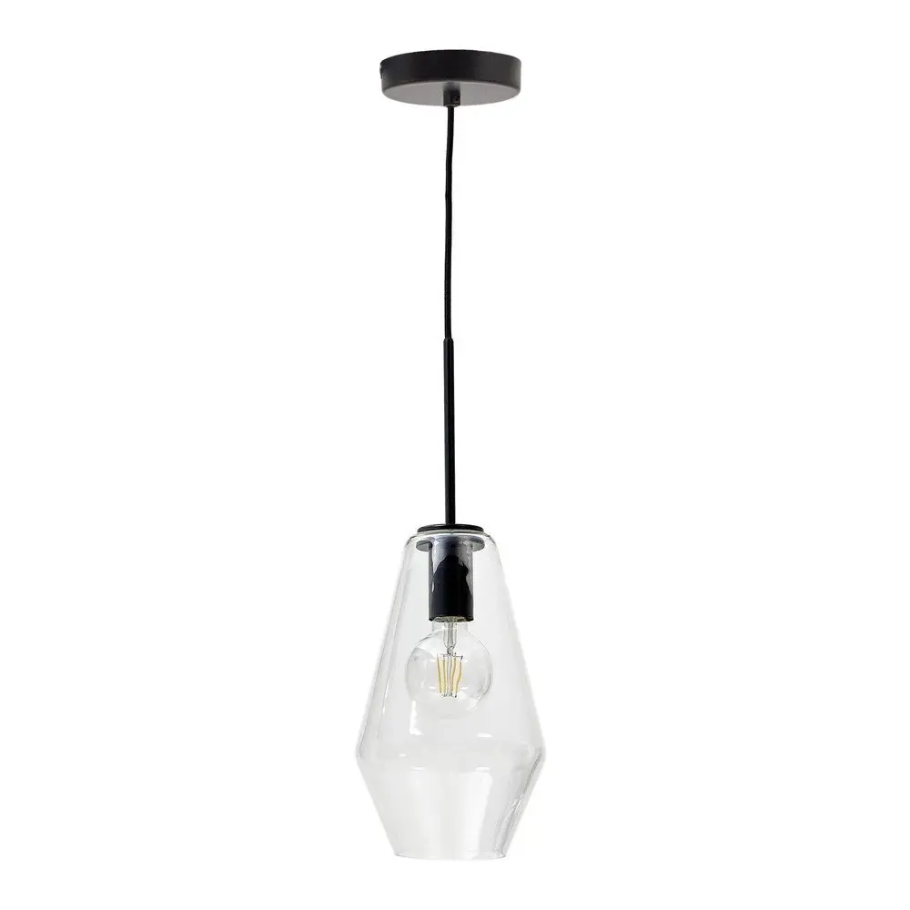 Černé závěsné svítidlo se skleněným stínidlem ø 17 cm Mao – Kave Home