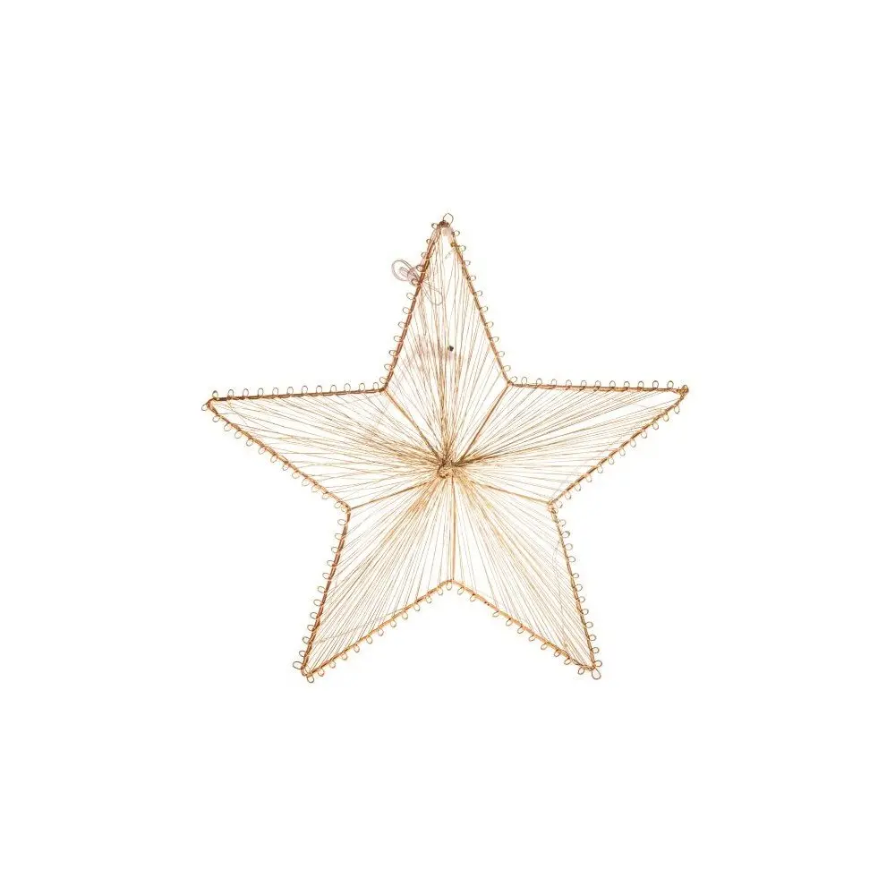 Kovová závěsná svítící hvězda Golden Glow, 30 x 29 cm, 10 LED